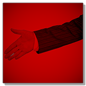 An outstretched hand awaits a handshake