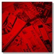 An assortment of magazines and print advertisements