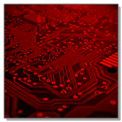 A closeup of a printed circuit board